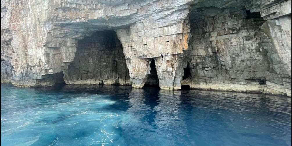 From Hvar: Blue Cave, Green Cave & 5 Islands Speedboat Tour