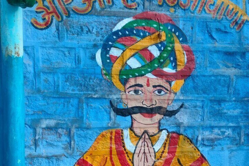 Painting in Blue city