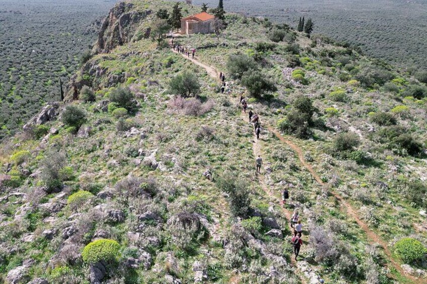 Ancient path picturesque landscape walking views of Delphi