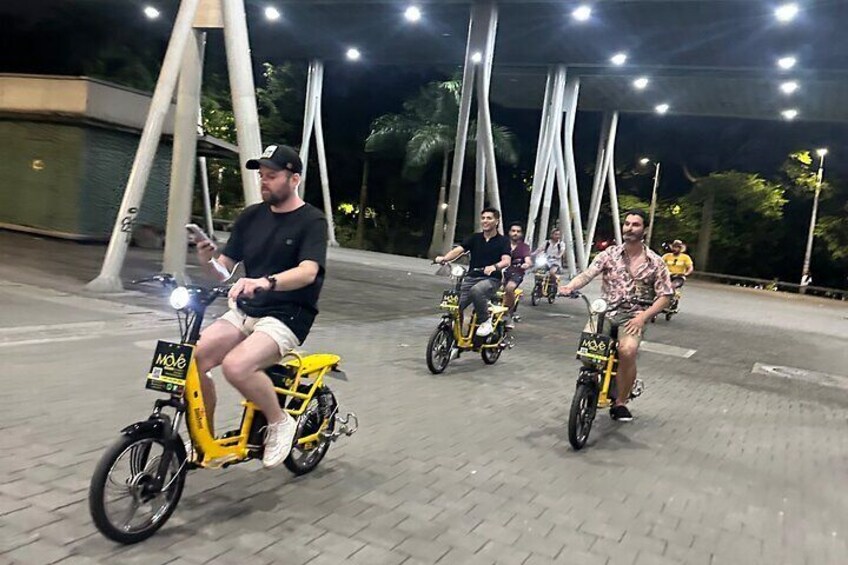 Medellin Night E-Bike Tour with Gourmet Dinner Included