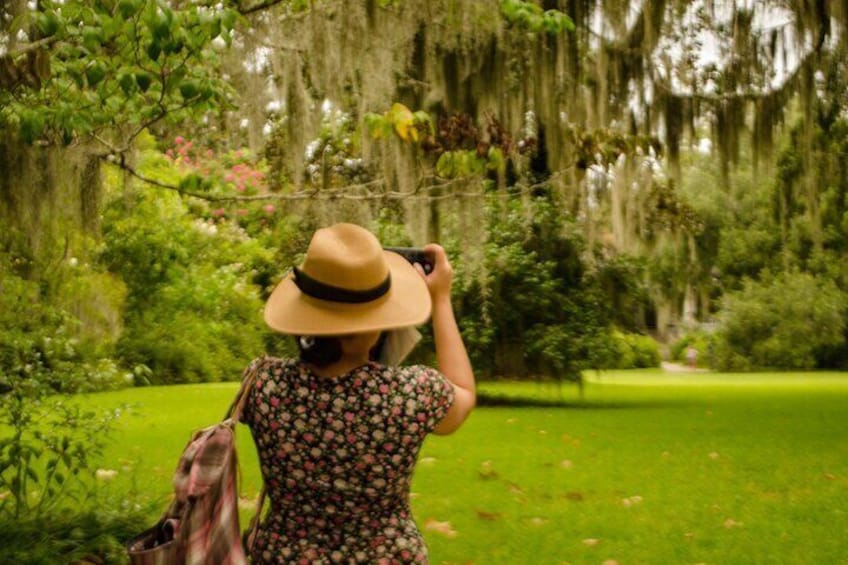 Taking photos at Magnolia Plantation & Gardens