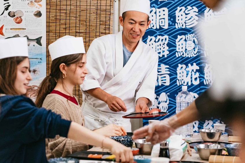 Picture 2 for Activity Tokyo: Tsukiji Fish Market Sushi Making Class with Pro Chef