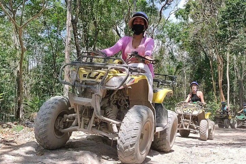 ATV Jungle Adventure of Cenote Swim and Nohoch Cave Exploration