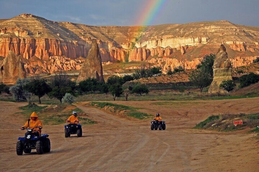 ATV tour with rainbow views on a rainy day