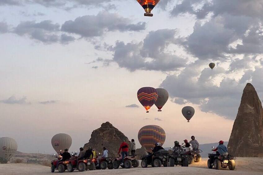 Discover the enchanting sunrise of Cappadocia and admire the colorful sky filled with hot air balloons as you embark on this adventure