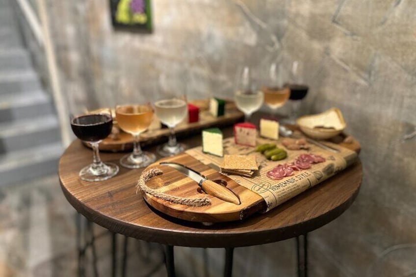 Wine and Cheese board