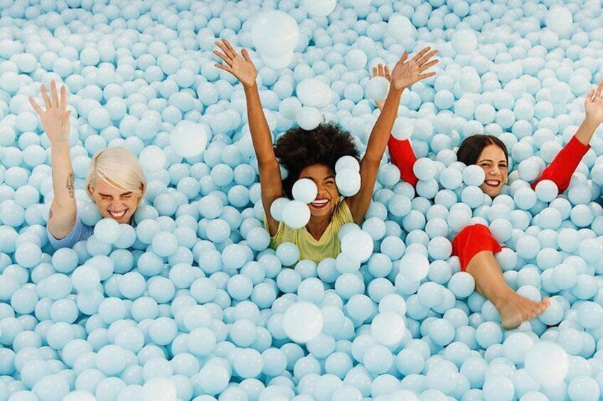 Into the Blue Ball Pit at Color Factory New York