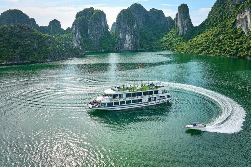 Discover Halong Bay's Wonders: 5* Sonata Cruise with Jacuzzi