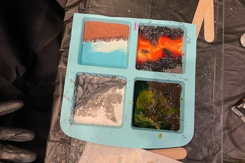 Resin Artwork in a Nolita Artist's Studio