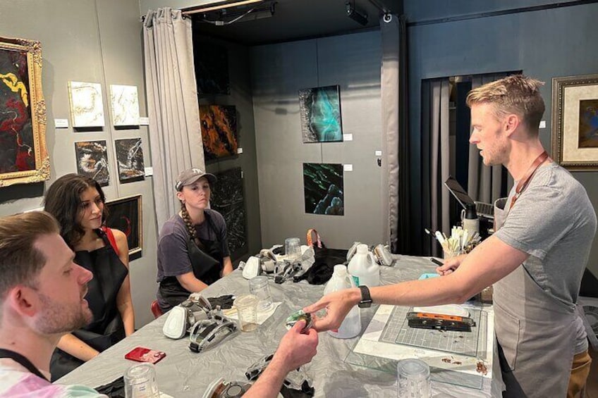 Students learn about resin