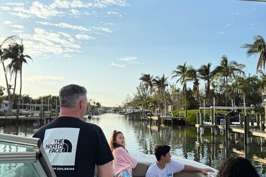 Seeing dolphins on the sunset tour at anna maria island