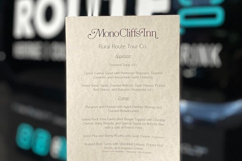 Eat Local - Seasonal Two-Course Prix-Fixe Lunch Menu (sample)