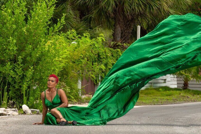 Flying Dress Photography in Turks and Caicos island