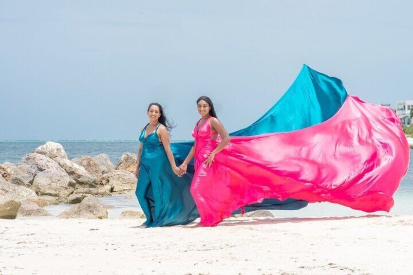 Flying Dress Photography in Turks and Caicos island