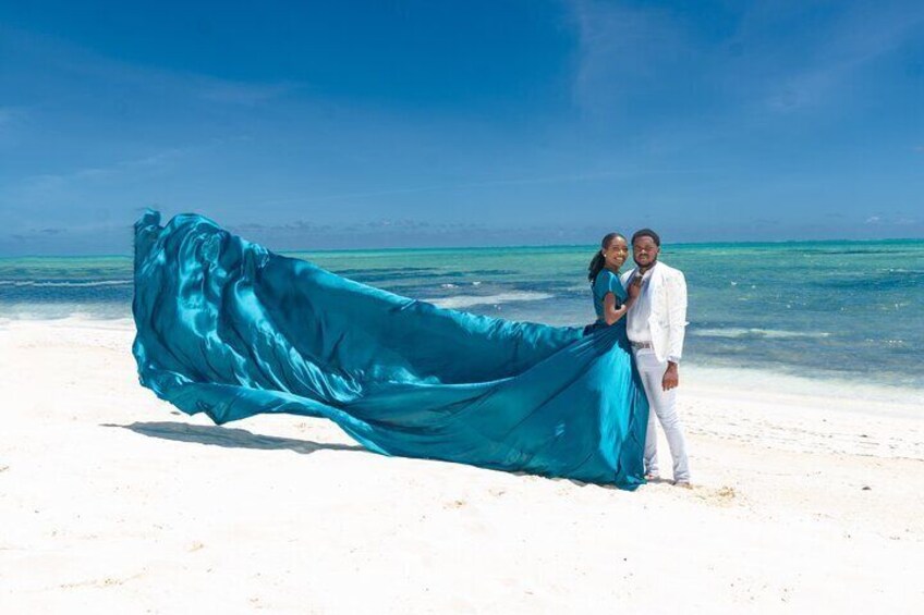 Flying Dress Photography in Turks and Caicos island