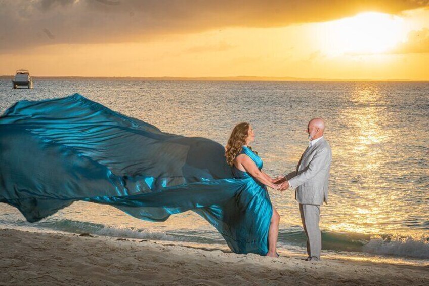 Flying Dress Photography in Turks and Caicos island