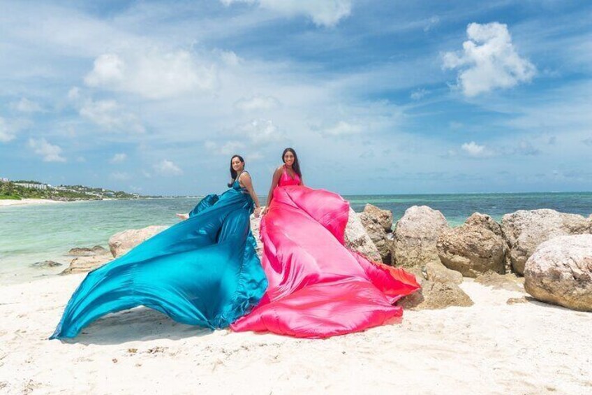 Flying Dress Photography in Turks and Caicos island