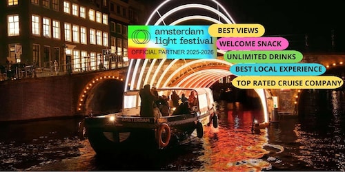 Amsterdam: Light Festival Cruise w/ Unlimited Drinks & Snack