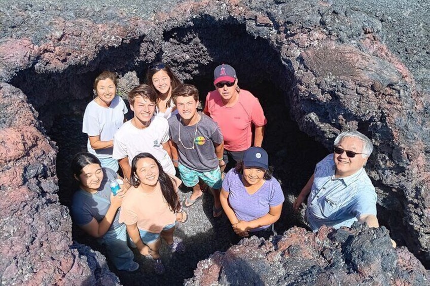 Standing in a Fissure from a eruption at Kilauea. 