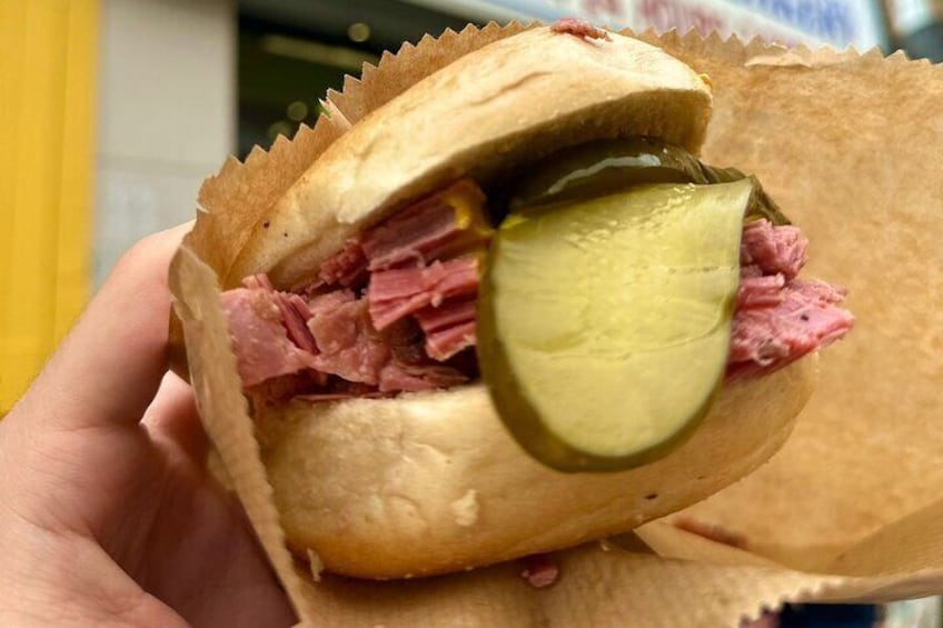 Traditional salt beef beigel from Brick Lane