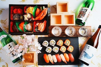 【NEW!】Sushi Making Experience + Japanese Sake Set in Tokyo!