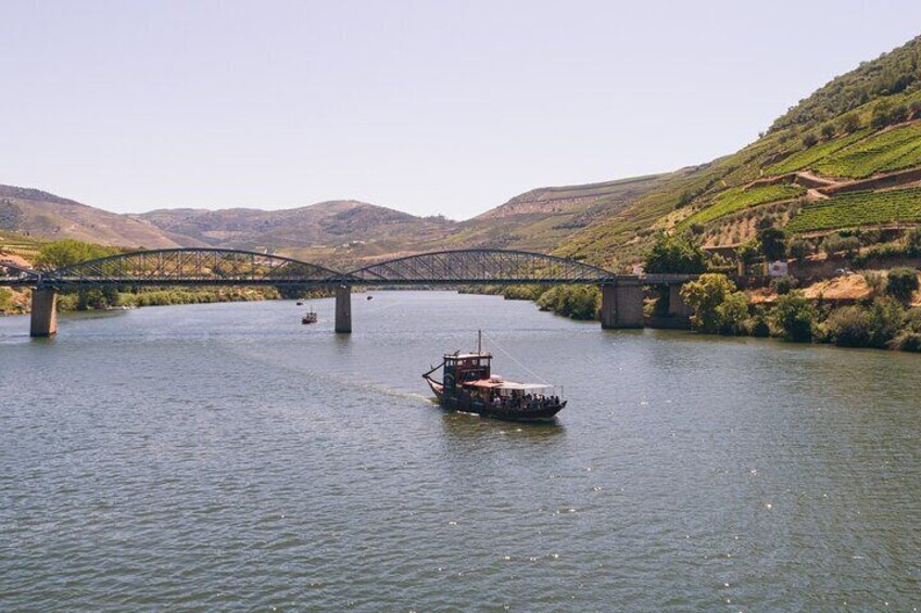 Douro Valley: 2h Rabelo Boat Tour with Wine Tasting & Audio Guide