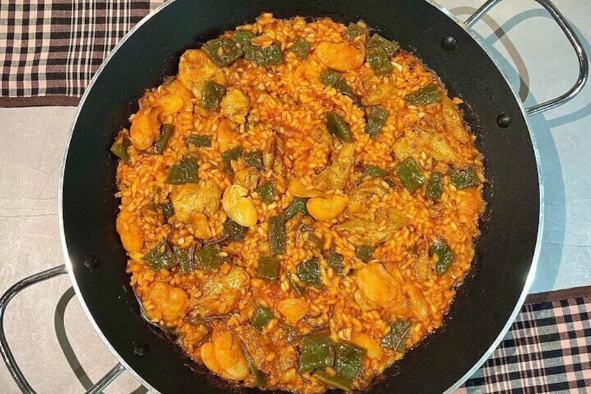 Vegan Paella and traditional plant based rice