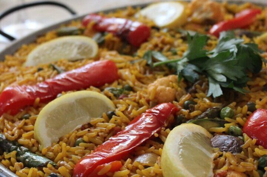 Vegan Paella and traditional plant based rice