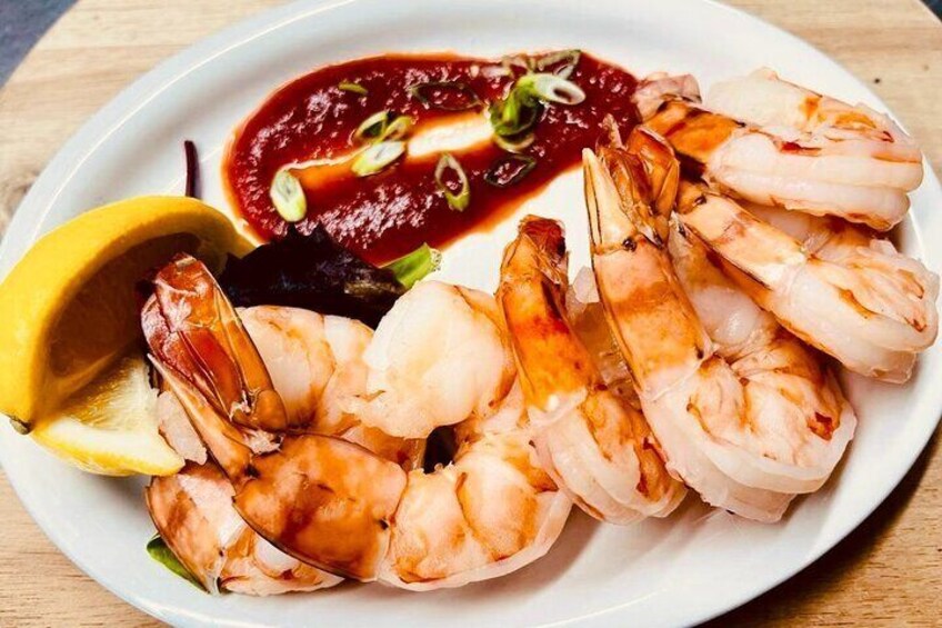 Second course - colossal shrimp