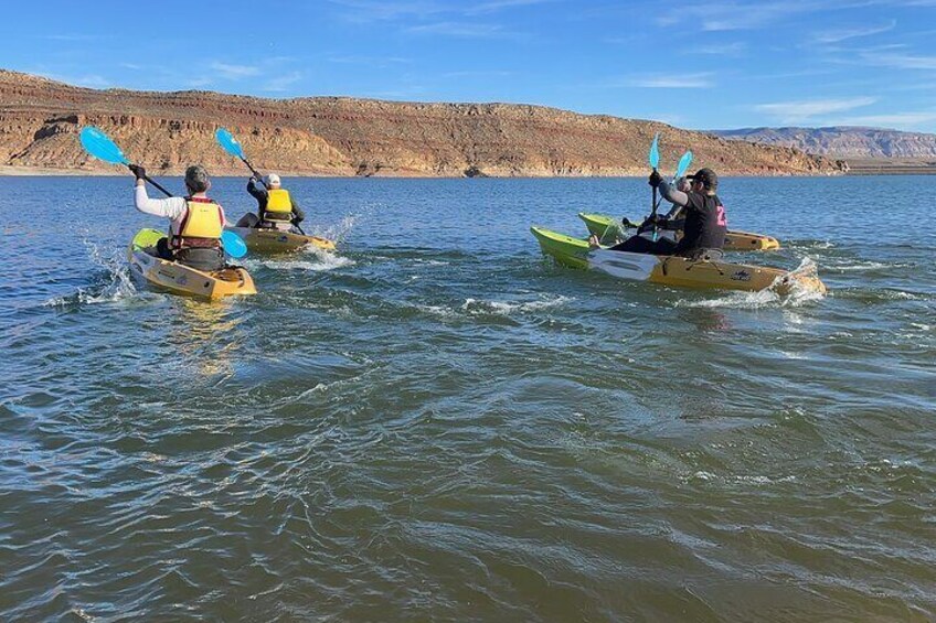 These paddlers were racing to a buoy and back.