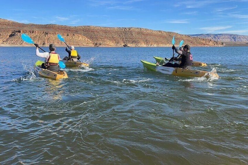These paddlers were racing to a buoy and back.