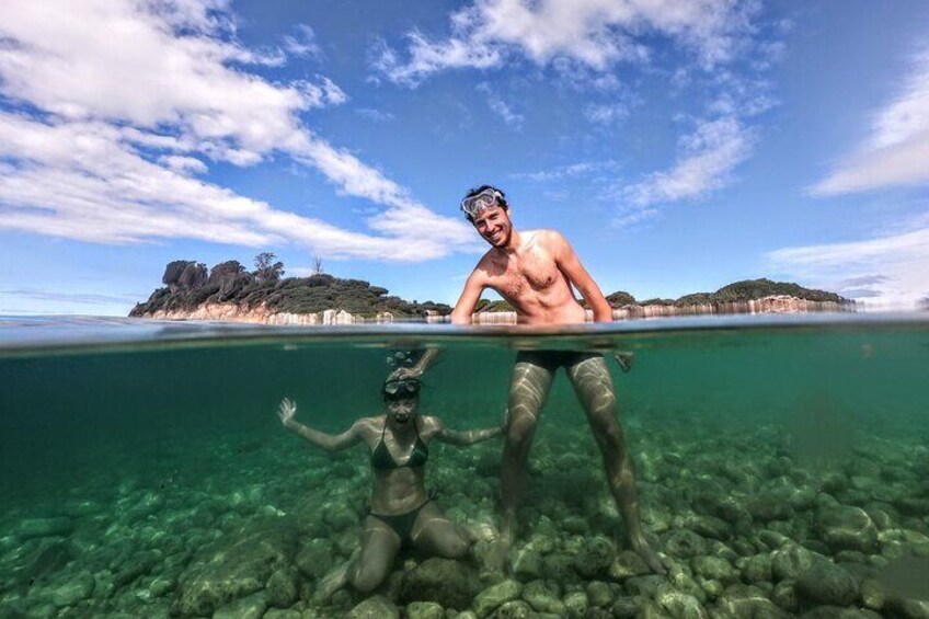 Kayaking to Island Saint Jerolim with snorkeling activitie