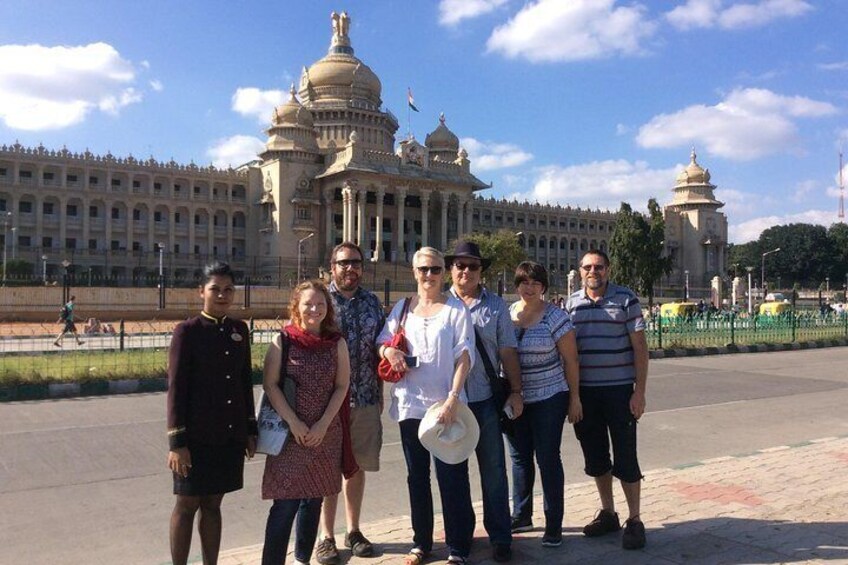 Outside the Vidhana Soudha