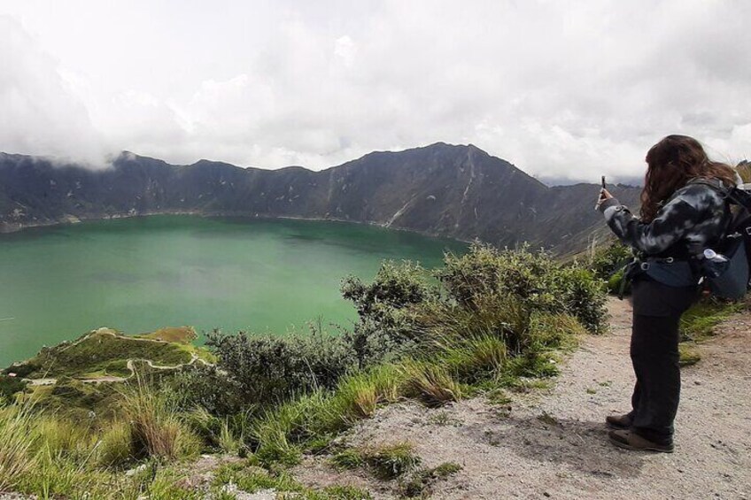Quilotoa Lagoon. Lagoon of volcanic origin.