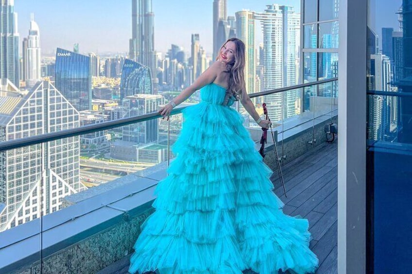 Dubai View Flying Dress Videography Shoot