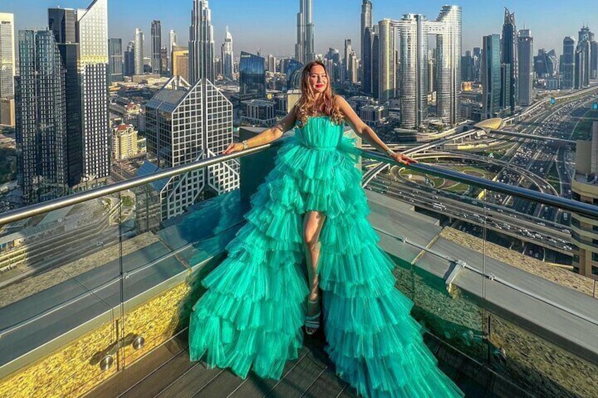 Dubai View Flying Dress Videography Shoot