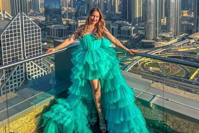 Dubai View Flying Dress Videography Shoot