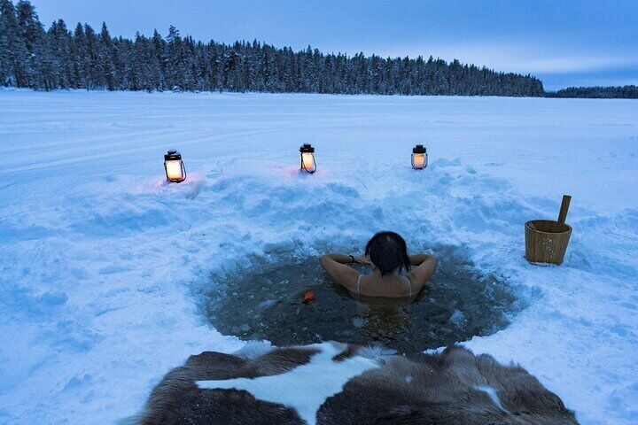 Private Lakeside Sauna Experience with Northern Lights