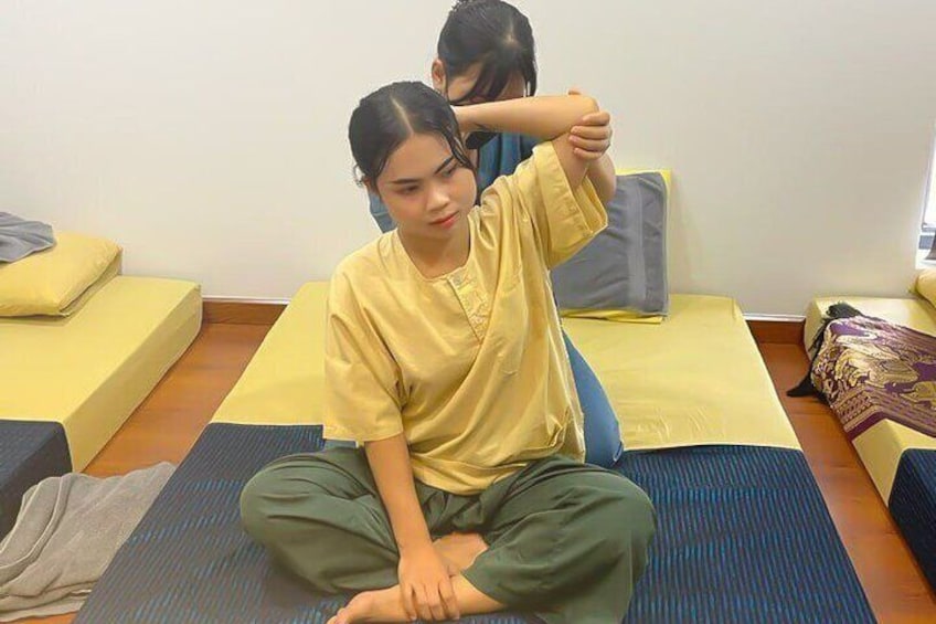 Our Therapist Performing Traditional Khmer Massage