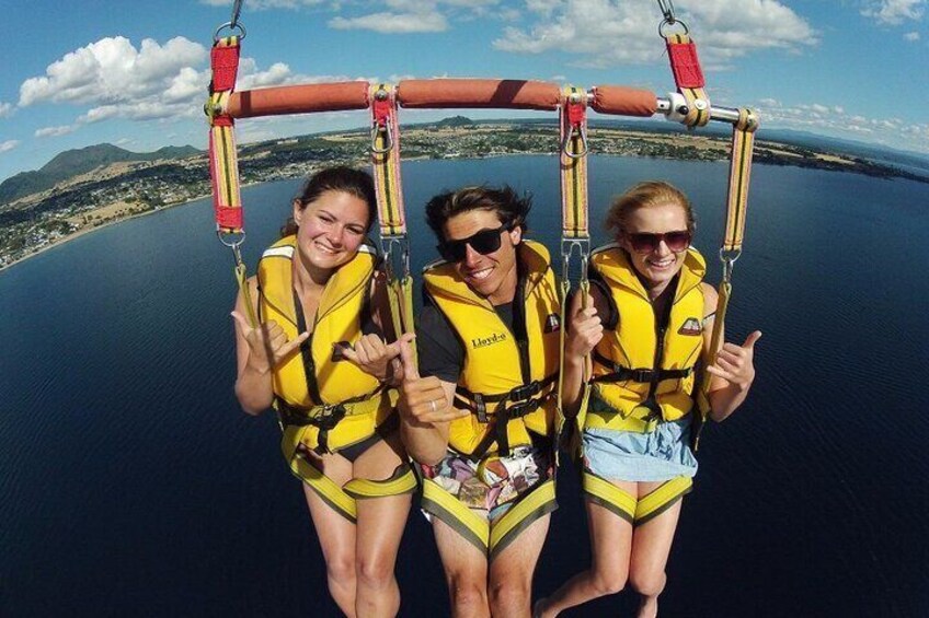 Solo Parasailing Adventure over Lake Taupo