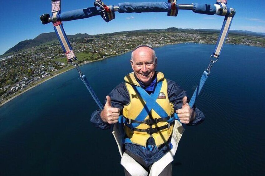 Solo Parasailing Adventure over Lake Taupo