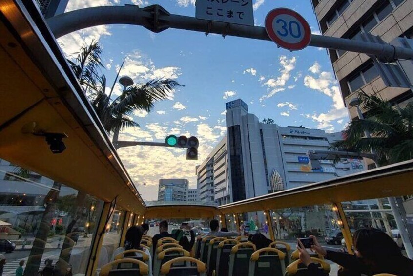 Double-Decker Open Top Bus Okinawa to Umikaji Terrace