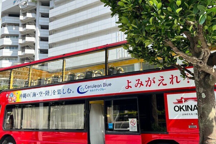 Double-Decker Open Top Bus Okinawa to Umikaji Terrace