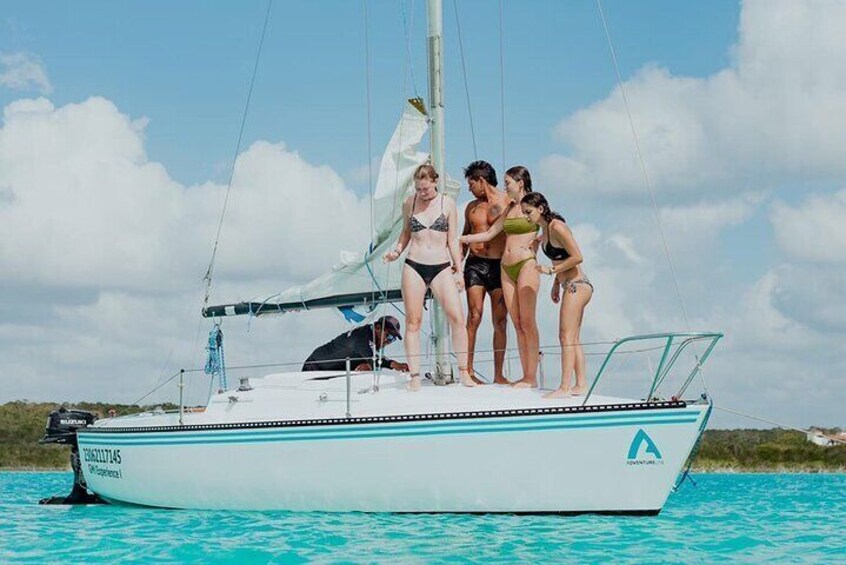 Private Bacalar Lagoon Tour Sailboat or Pontoon Adventure