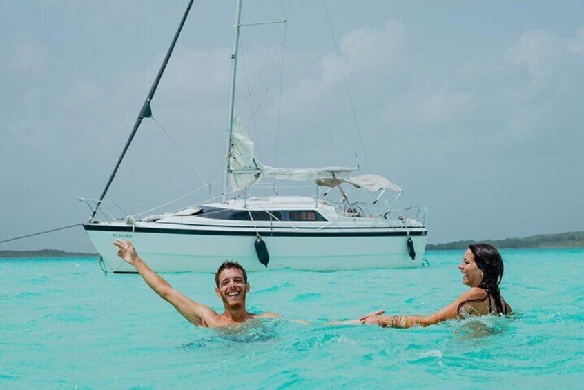 Private Bacalar Lagoon Tour Sailboat or Pontoon Adventure