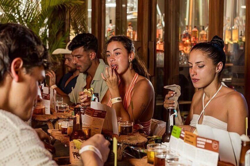 Beer Craft Tasting and Snacks in Tulum with Transport 