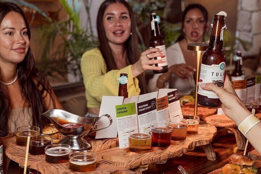 Beer Craft Tasting and Snacks in Tulum with Transport 