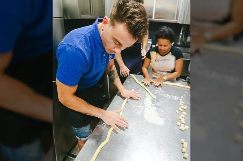 Preparing potato gnocchi