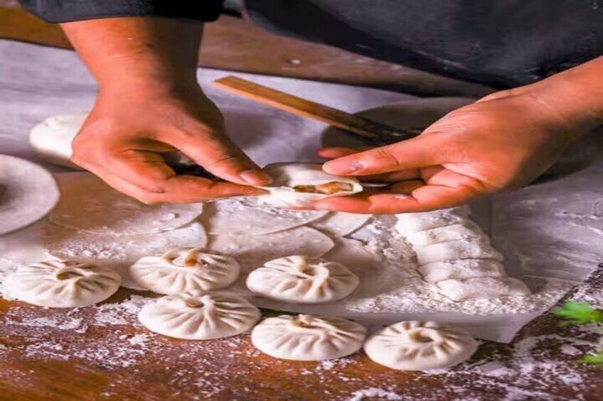 Making momos.