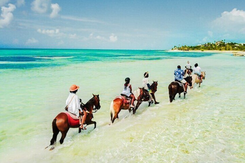 Group Beach and Ocean Horseback Adventure in Providenciales